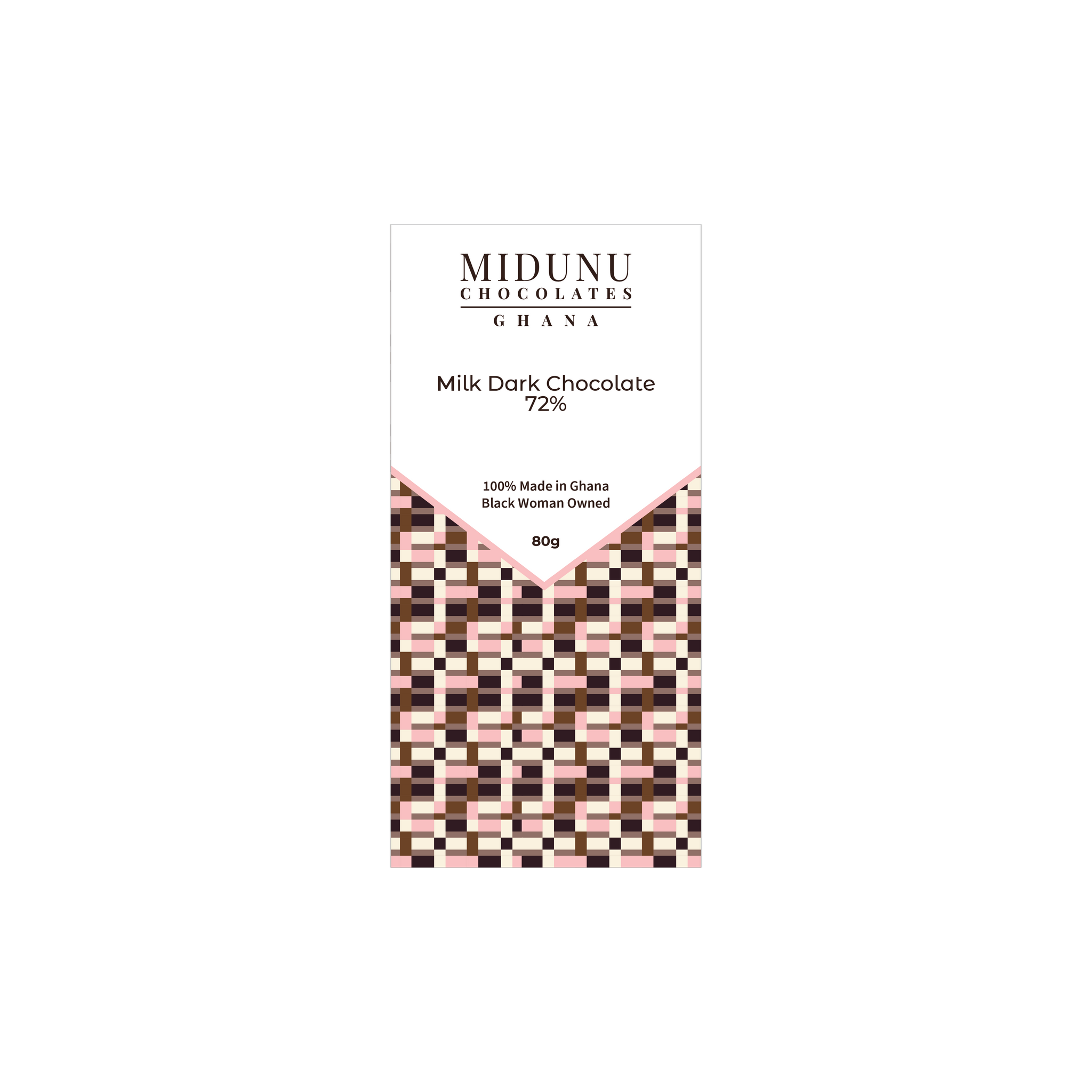 Midunu Chocolates are created by an award winning chef in Accra, Ghana. The traditional method of fermenting cocoa beans in plantain and banana leaves instills a unique flavor.  In this bar, expect intense cacao and creamy caramel notes.